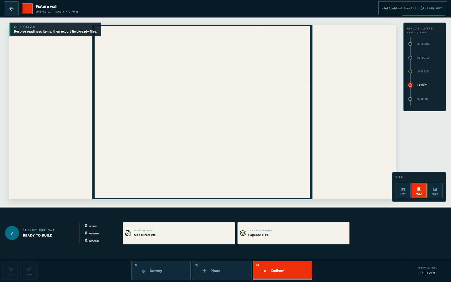 Deliver both views — FieldCAD product interface